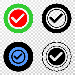 Approve seal eps icon with contour version vector