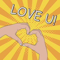 hands in heart shape gesture - love you vector image