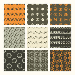 set of 9 styled ultimate hand drawn seamless vector image