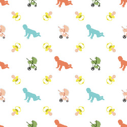 Seamless pattern with baby vector