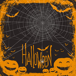 halloween themed background with spider web vector image