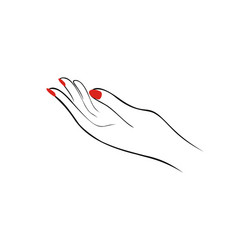 female hand with red nails manicure fashion vector image