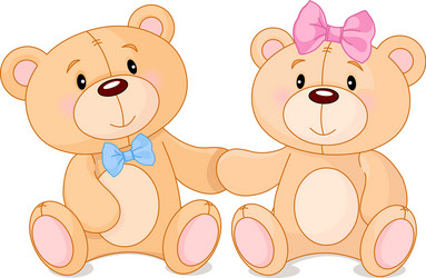 teddy bears in love vector image