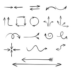 arrows set sketched style vector image