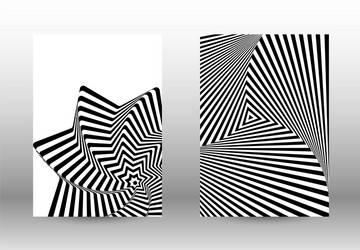 set of abstract patterns with distorted lines vector image