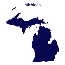 United states michigan dark blue silhouette vector