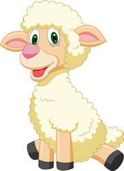 cute sheep cartoon vector image