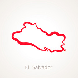 El salvador - outline map vector