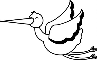 Stork flying isolated icon vector