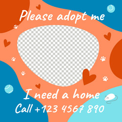 adopt me square social media post template frame vector image