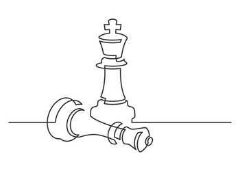 chess one line vector image