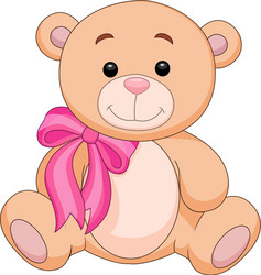 cute brown bear stuff cartoon vector image