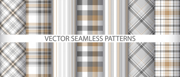 Set check background texture plaid textile fabric vector