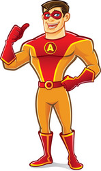 handsome superhero thumb up vector image