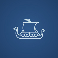 old ship line icon vector image