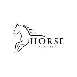 creative horse elegant logo symbol design vector image