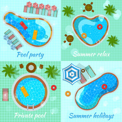 swimming pools top view concept vector image