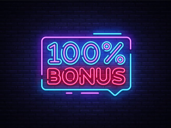 Bonus neon text sign design vector