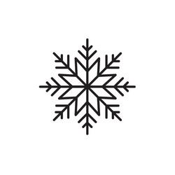 snowflake icon christmas holidays simple cutout vector image