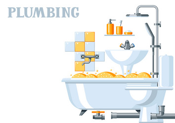 bathroom interior plumbing background vector image