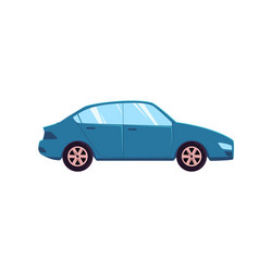 flat style blue car automobile side view vector image