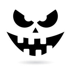 halloween pumpkin scary ghost face design vector image