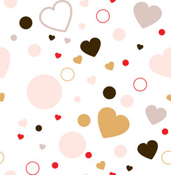 Hearts and dots on white vector