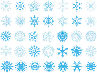 snowflakes set vector image