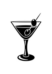 martini cocktail in glass vector image