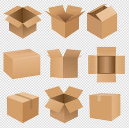 cartoon recycle box big set transparent background vector image