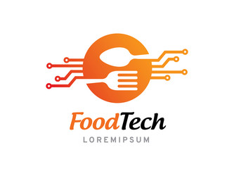 food technology logo symbol or icon template vector image