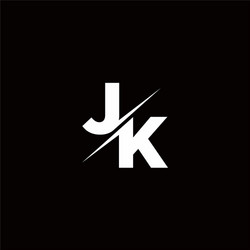 jk logo letter monogram slash with modern vector image