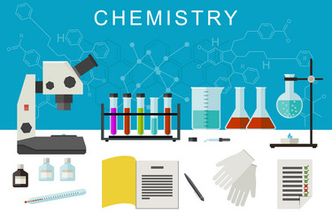 chemistry flat banner vector image