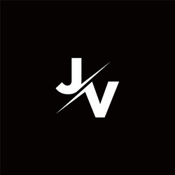 jv logo letter monogram slash with modern vector image