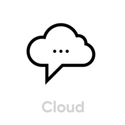 cloud message social icon editable outline vector image