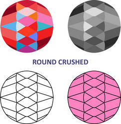 round crushed gem cut vector image