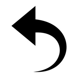 arrow back icon go left vector image