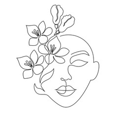 Minimal woman face vector