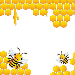 happy bees frame background vector image