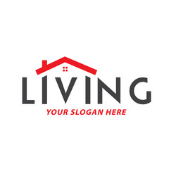 creative red living home logo design vector