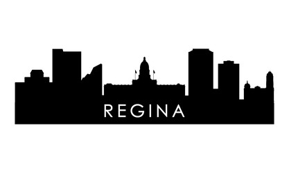 Regina skyline silhouette black city vector