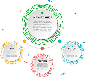 Bright circle infographic with header yellow red vector