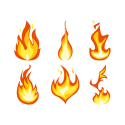 fire light effect flames set design vector image