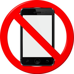 no mobile phone sign vector image