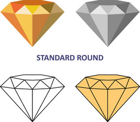 Standard round gem cut vector