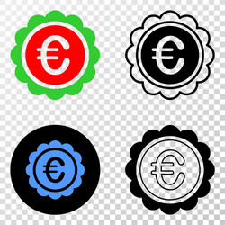 Euro award eps icon with contour version vector