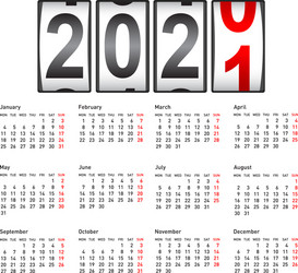 2021 new year counter change calendar vector