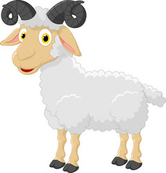 cute cartoon sheep character vector image