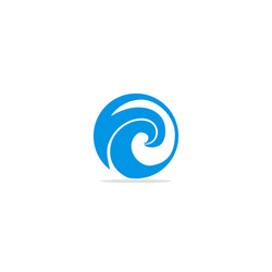 round water wave ocean logo vector image