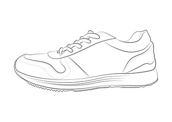 Hand drawn sketch of sport shoes vector